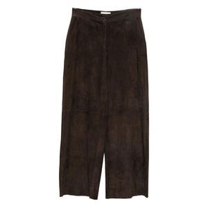 VIA MASINI 80 Suede Wide-Leg Trousers Women BROWN Pants